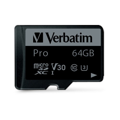 Karta pamięci VERBATIM Pro microSDXC 64GB + Adapter