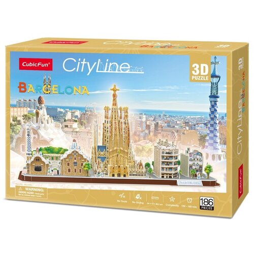 Puzzle 3D CUBIC FUN City Line Barcelona MC256H (186 elementów)