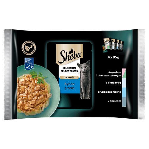Karma dla kota SHEBA Selection In Sauce Rybne Smaki (4 x 85 g)