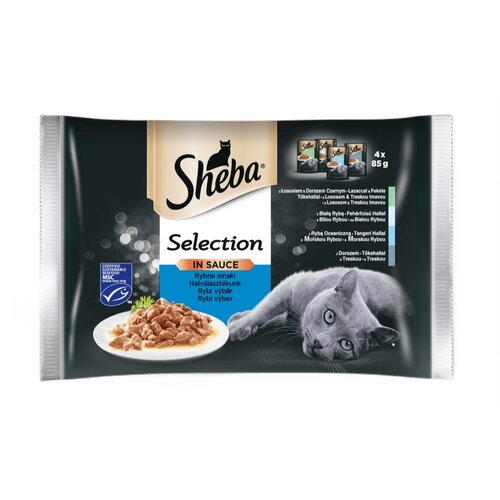 Karma dla kota SHEBA Selection in Sauce Rybne Smaki (4 x 85 g)