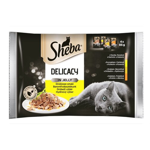 Karma dla kota SHEBA Delicacy in Jelly Smaki drobiowe 4 x 85 g