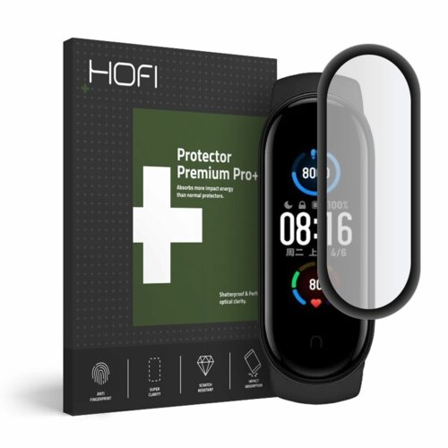 Szkło hybrydowe HOFI Flex Glass do Xiaomi Mi Band 5 Czarny