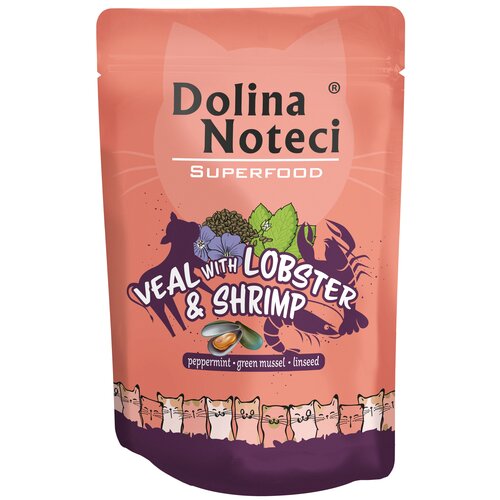 Karma dla kota DOLINA NOTECI Superfood Cielęcina z homarem i krewetkami 85 g