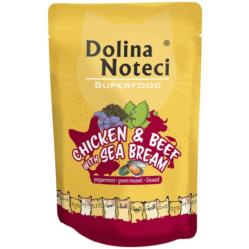Karma dla kota DOLINA NOTECI Superfood z kurczakiem z wołowiną i doradą 85 g