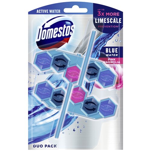 Kostka do WC DOMESTOS Active Water Pink Magnolia 2x53g