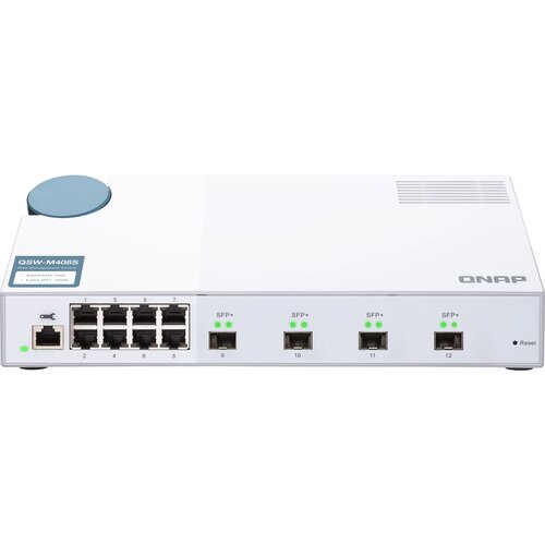 Switch QNAP QSW-M408S Gigabit Ethernet, 12 portów, Zarządzalny