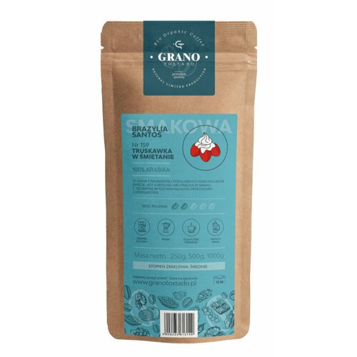 Kawa mielona GRANO TOSTADO Brazylia Santos Truskawka w śmietanie Arabica 0.5 kg