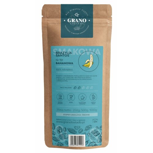 Kawa mielona GRANO TOSTADO Brazylia Santos Bananowa Arabica 0.5 kg
