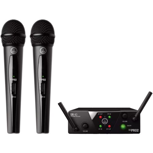 Zestaw bezprzewodowy AKG WMS40 Mini Dual Vocal Set Band-US25-A / C  z dwoma mikrofonami