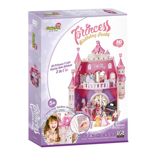 Puzzle 3D CUBIC FUN Kids Princess Birthday party E1622H (95 elementów)