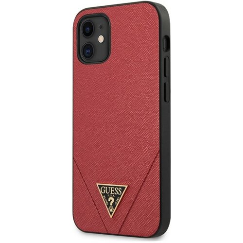 Etui GUESS Saffiano do Apple iPhone 12 mini Czerwony