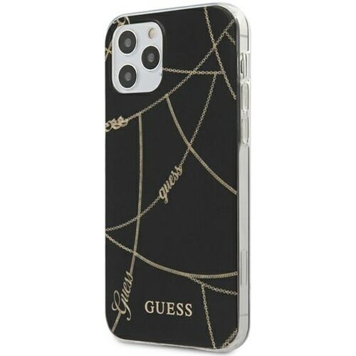 Etui GUESS Gold Chain Collection do Apple iPhone 12/12 Pro Czarny