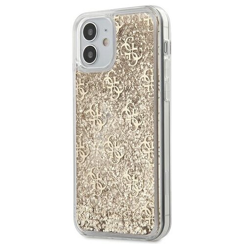 Etui GUESS 4G Liquid Glitter do Apple iPhone 12 mini Złoty