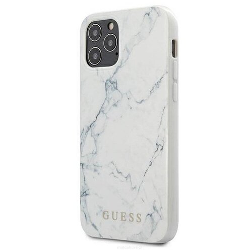 Etui GUESS Marble do Apple iPhone 12/12 Pro Biały