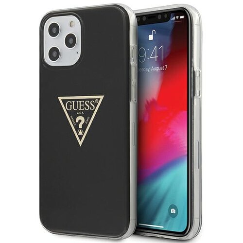 Etui GUESS Metallic Collection do Apple iPhone 12 Pro Max Czarny