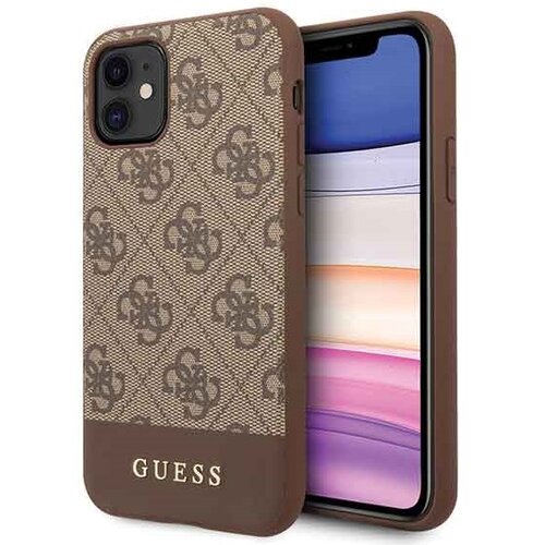 Etui GUESS 4G Stripe Collection do Apple iPhone 11 Brązowy