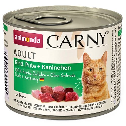 Karma dla kota ANIMONDA Carny Wołowina z indykiem i królikiem 200 g