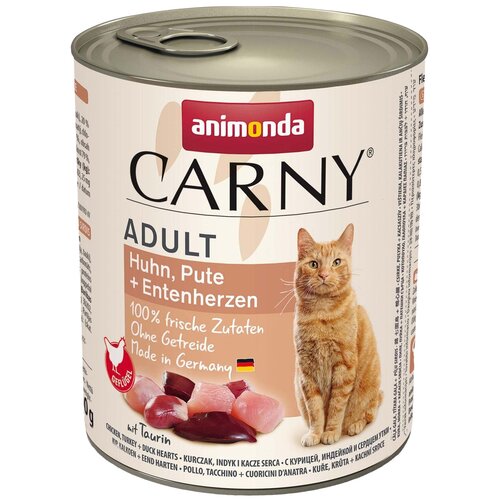 Karma dla kota ANIMONDA Carny Kurczak z indykiem i kaczymi sercami 400 g