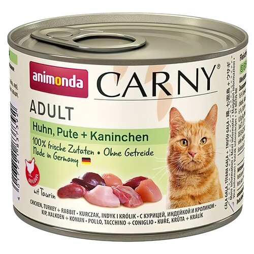 Karma dla kota ANIMONDA Carny Kurczak z indykiem i królikiem 200 g