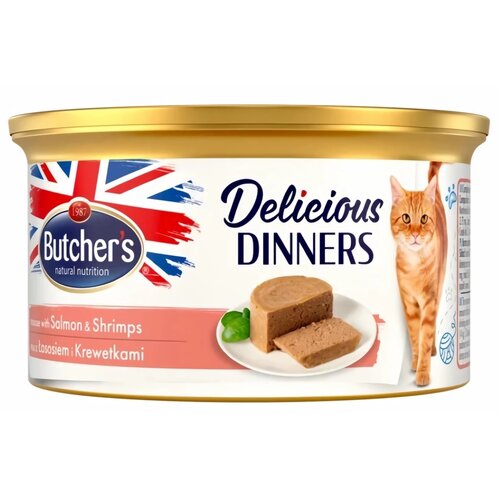 Karma dla kota BUTCHER'S Classic Delicious Dinners Łosoś z krewetkami 85 g
