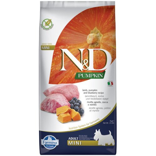 Karma dla psa FARMINA N&D Jagnięcina z dynią i borówkami Adult Mini 7 kg