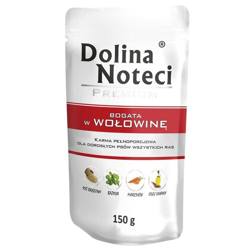 Karma dla psa DOLINA NOTECI Premium bogata w wołowinę 150 g