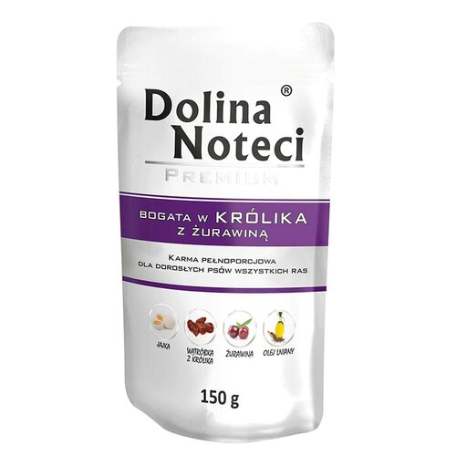 Karma dla psa DOLINA NOTECI Premium bogata w królika z żurawiną 150 g