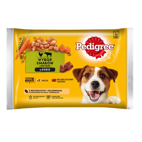 Karma dla psa PEDIGREE Vital Protection Mix Smaków z warzywami (4 x 100 g)
