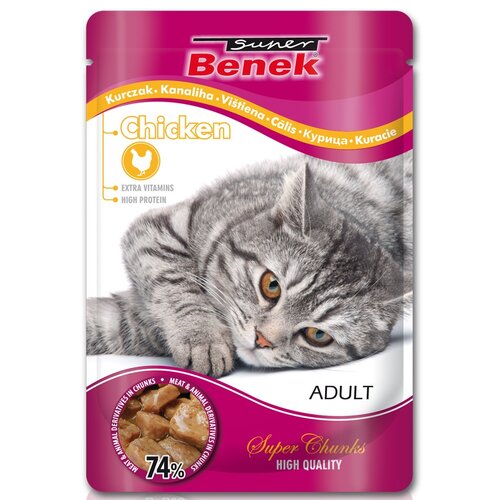 Karma dla kota SUPER BENEK Kurczak w sosie 100 g