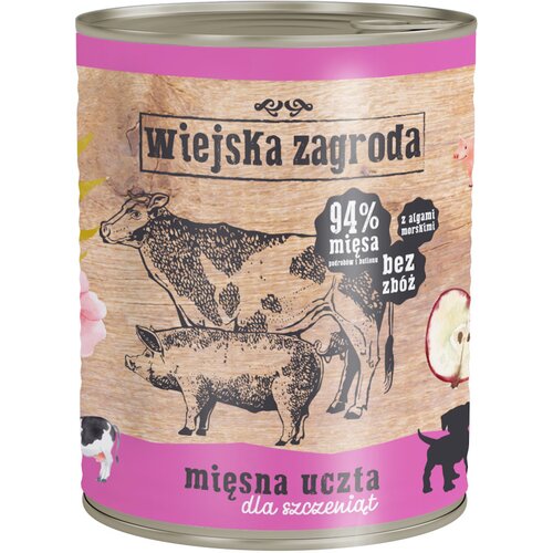 Karma dla psa WIEJSKA ZAGRODA Mięsna uczta dla szczeniąt 800 g