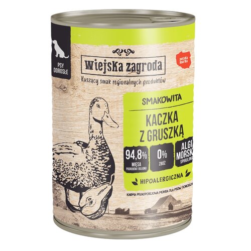Karma dla psa WIEJSKA ZAGRODA Kaczka z gruszką 800 g