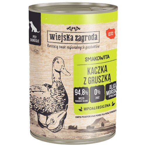 Karma dla psa WIEJSKA ZAGRODA Kaczka z gruszką 800 g