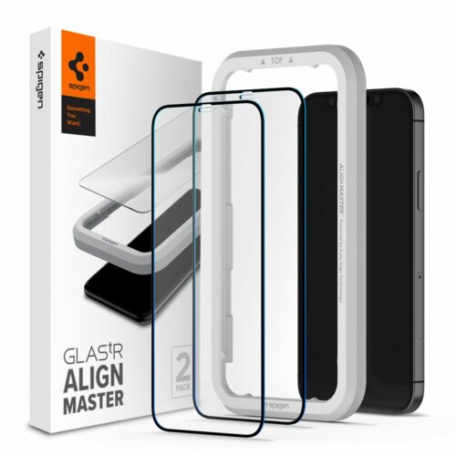 Szkło hartowane SPIGEN AlignMaster Glass FC 2-Pack do Apple iPhone 12/12 Pro Czarny