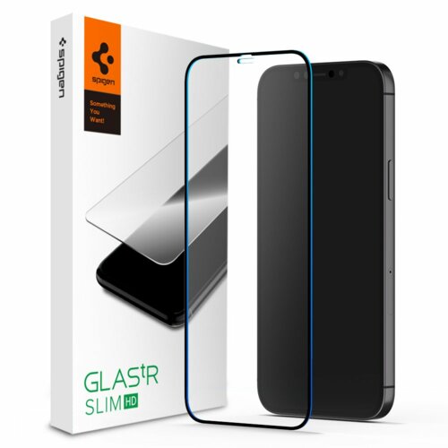 Szkło hartowane SPIGEN Glass FC do Apple iPhone 12/12 Pro Czarny
