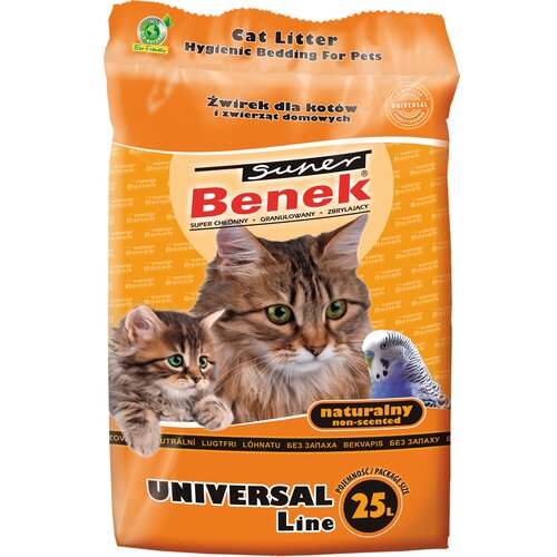 Żwirek dla kota SUPER BENEK Uniwersalny Naturalny 25 L