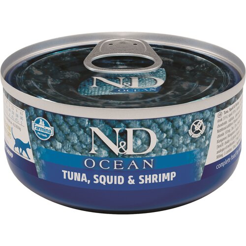 Karma dla kota FARMINA N&D Ocean Tuńczyk z kalmarem i krewetkami Adult 70 g