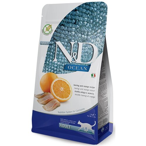 Karma dla kota FARMINA N&D Ocean Adult Śledź i pomarańcza 1.5 kg