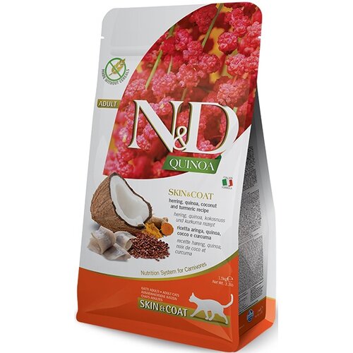 Karma dla kota FARMINA N&D Quinoa Skin & Coat Śledź z kokosem i kurkumą 1.5 kg