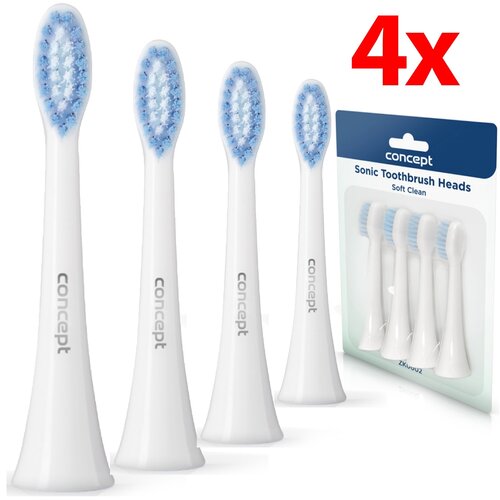 Oryginalna końcówka szczoteczki CONCEPT Soft Clean ZK0002 (4 szt.) (Delikatna dla zębów i dziąseł)