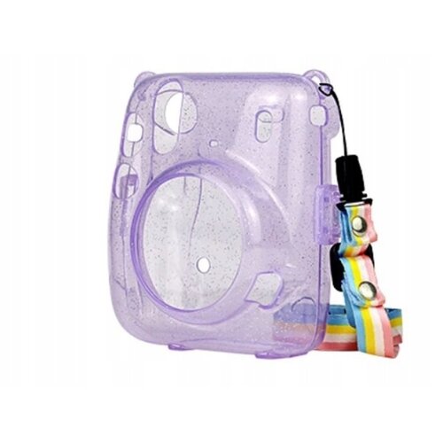 Futerał LOVEINSTANT Instax Mini 11 Fioletowy Brokat Przezroczysty
