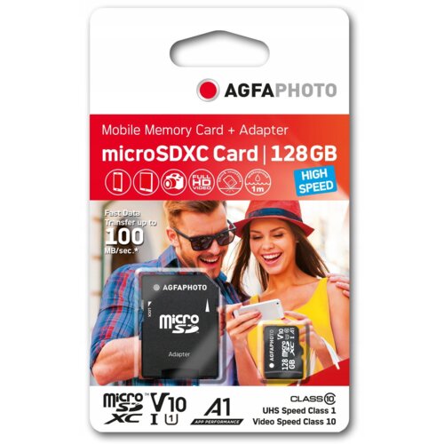 Karta pamięci AGFAPHOTO microSDXC 128GB + Adapter