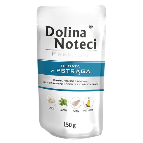 Karma dla psa DOLINA NOTECI Premium bogata w pstrąga 150 g