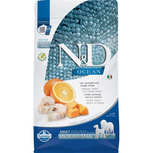 Karma dla psa FARMINA N&D Ocean Dorsz z dynią i pomarańczą 2.5 kg