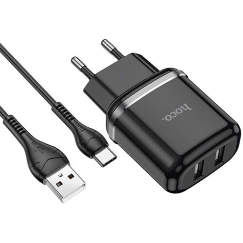 Ładowarka sieciowa HOCO N4 Czarny + Kabel USB-Typ-C