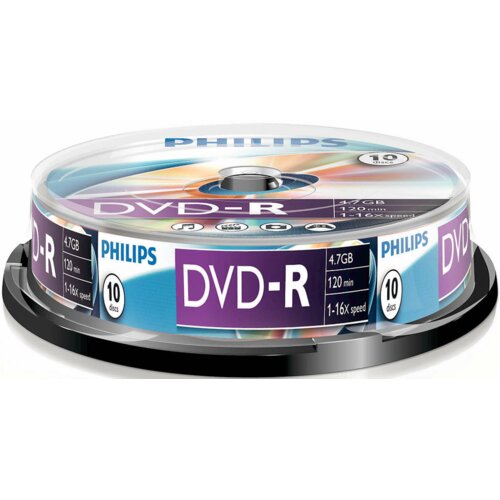Płyta PHILIPS DVD-R, 4.7 GB, 16x (10 szt.)