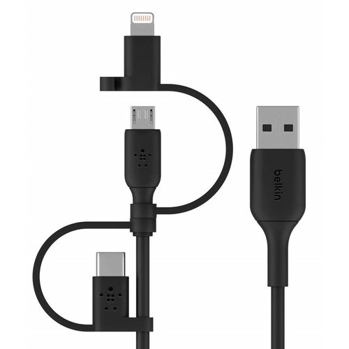 Kabel USB - USB-C/Micro-USB/Lightning BELKIN Boost Charge 1 m Czarny