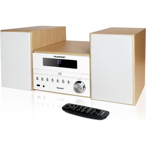 Wieża BLAUPUNKT MS45BT Jasne Drewno/Ecru, Odtw.CD/-R/-RW, BT, Tuner FM z cyfrową syntezą PLL, Wejście USB