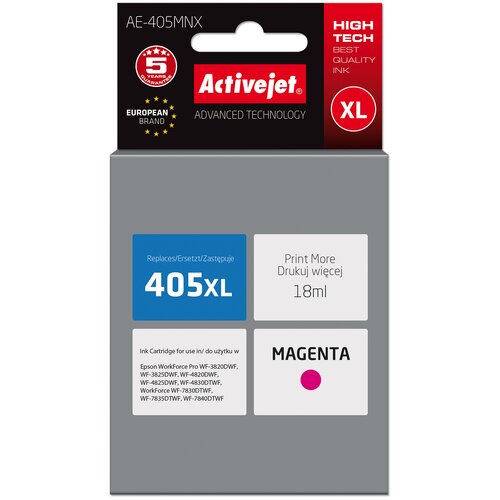 Tusz ACTIVEJET do Epson 405XL C13T05H34010 Purpurowy 18 ml AE-405MNX