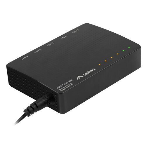 Switch LANBERG DSP3-1005-60W Gigabit Ethernet, 5 portów, Funkcja PoE