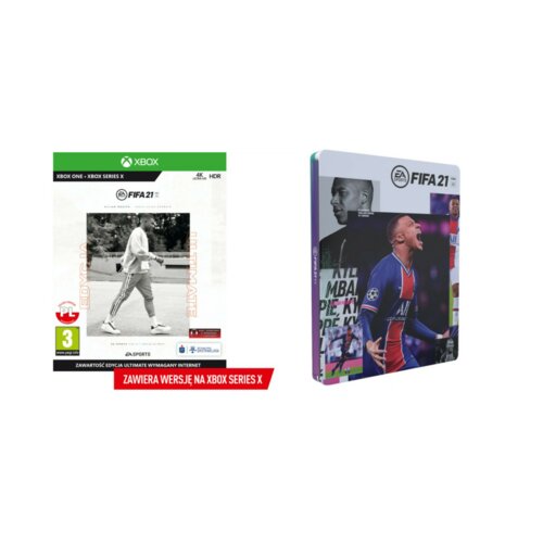 FIFA 21 - Edycja Ultimate Gra XBOX ONE (Kompatybilna z Xbox Series X) + FIFA 21 Steelbook PROMISE
